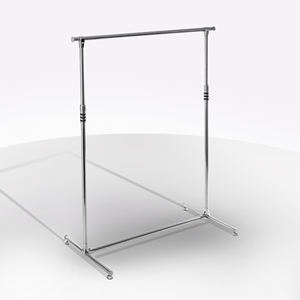 Appendiabiti ACHILLE singolo estensibile con asta da 172x50,5 cm, altezza 190 cm, cromato - Product Image 1