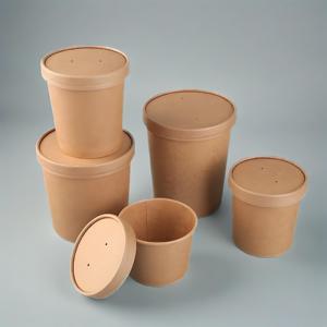 ถ้วยกระดาษคราฟท์เกรดอาหารใช้ถังใส่อาหารทำจากกระดาษถังใส่โจ๊ก - Product Image 1