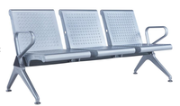 Sièges publics modernes en métal pour aéroport, hôpital, 3 places, chaise d'attente W9802 pour les salles d'attente