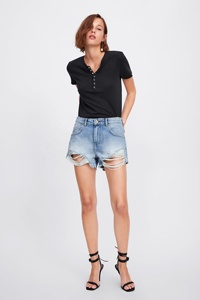 Dernière mode design déchiré <span class=keywords><strong>short</strong></span> <span class=keywords><strong>en</strong></span> <span class=keywords><strong>jean</strong></span> femme jeans <span class=keywords><strong>court</strong></span> - Product Image 2