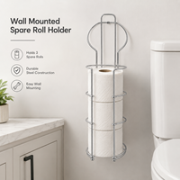 Support de papier toilette autoportant en métal personnalisé avec rangement pour 3 rouleaux, organisateur de salle de bain, fabricant OEM ODM