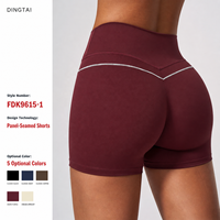 Shorts de yoga taille haute Dingtai certifiés GCC pour femmes, effet ventre plat et rehaussement des fesses, color block, séchage rapide, vêtements de sport compressifs