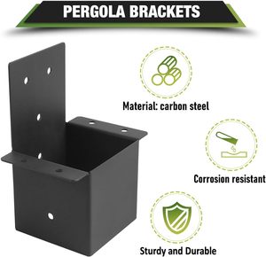 Supports de <span class=keywords><strong>pergola</strong></span> <span class=keywords><strong>Connecteur</strong></span> 4x4 Supports de poteau de chevron à montage mural Supports de kit de <span class=keywords><strong>pergola</strong></span> de gazebo pour poteaux de garde-corps de terrasse en bois - Product Image 3