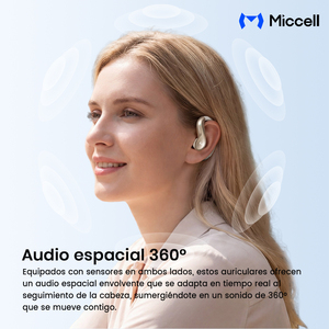 Auriculares TWS Miccell ENC de Oreja Abierta con Gancho, Bluetooth, Ideales para Deporte y Entrenamiento en el Gimnasio - Product Image 6