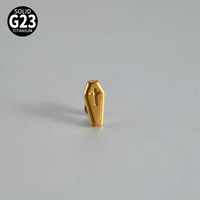 Piercing dermique en titane F136 G23, forme cercueil, surface hexagonale, vente en gros