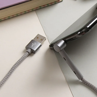 Câble de charge Micro USB en nylon tressé SD-171 Cordon de chargeur rapide 2.1A pour téléphones Android Caméras et banques d'alimentation