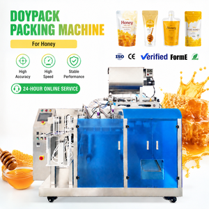 Machines d'emballage automatiques Doypack à haut rendement pour le miel, la mayonnaise, la pâte, et machines de remplissage et de scellage de sachets irréguliers - Product Image 1