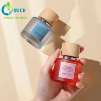 Envase de Perfume Personalizado, Botella de Vidrio Cuadrada con Pulverizador, Tapa de Rosca de Madera de Haya/Haya Grabada, Logotipo Personalizado