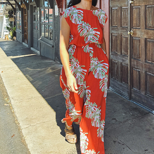 Jumpsuits casuales sin espalda con estampado playero de diseño de alta calidad, personalizados, 100% rayón, tela suave, estilo bohemio. - Product Image 2