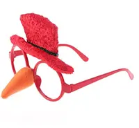 Navidad divertido gafas de Marco muñeco de nieve sombrero y la nariz gafas de sol novedad traje gafas sin lentes para la fiesta de Navidad BP186