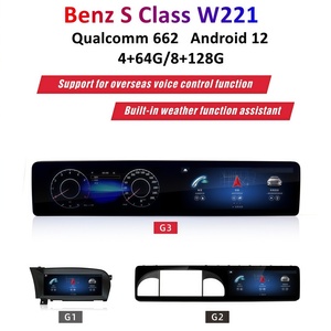 12.3 pollici Android auto Multimedia Radio per <span class=keywords><strong>Mercedes</strong></span> <span class=keywords><strong>Benz</strong></span> S Class <span class=keywords><strong>W221</strong></span> W222 2005-2013 a doppio schermo LCD digitale strumento Stereo - Product Image 5