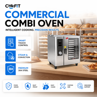 Four combiné électrique CFT neuf, 10 plateaux, 380V, automatique, haute capacité, réduction du bruit, acier inoxydable, cantine scolaire, lait et farine