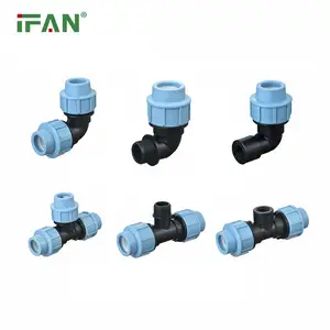 IFAN PE材料耐腐蚀管件高压塑料PP HDPE水压缩配件