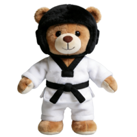 Ours en peluche Taekwondo personnalisé 2026 – Jouet en peluche d'arts martiaux avec uniforme et ceinture – Super doux – Idéal pour anniversaire et anti-stress