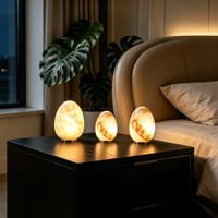 Lampe de table en albâtre naturel, éclairage rechargeable à intensité variable par toucher, pour salons d'hôtels haut de gamme, bureaux et salles d'étude