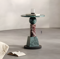 Table console en marbre naturel minimaliste italienne, luxe léger, haut de gamme, pour entrée de villa, hôtel, salon, design de designer
