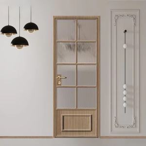 Puerta de Persiana de Hierro Antigua de Estilo Francés, Separador Plano para Baño o Dormitorio, Puerta de Vidrio - Elegante Trabajo de Hierro para Decoración del Hogar - Product Image 1