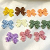 Autocollants en tissu brodés DIY en toile tissée avec motifs de fleurs et de nœuds pour accessoires vestimentaires, bandeaux, épingles à cheveux, vêtements tricotés et cadeaux