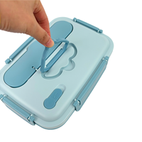 Promotionele 1500ml draagbare lunchbox, magnetronbestendig, gepersonaliseerd logo, 304 roestvrijstalen lunchbox met 3/4 compartimenten