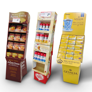 Display Cardboard Supermarket Floor Paper Display Folding Pop Up Potato Chip Food Product Stand Store Corrugated Cardboard Display Stand