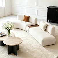 Ensemble de table à thé et de canapé en forme d'arc semi-circulaire minimaliste italien pour salon de beauté ou magasin de vêtements, ensemble de canapé en tissu Sheneyr
