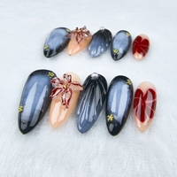 Estilo de diseño de uñas a presión más producción manual dibujada a mano pura de fábrica al por mayor