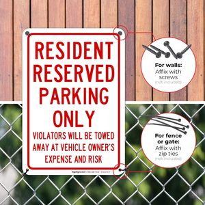 Panneaux de stationnement réservés aux résidents à haute visibilité, marqueurs de régulation du stationnement pour appartements, communautés résidentielles - Product Image 3