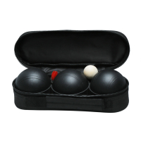 Lot de 3 Boules de Pétanque 73 mm en Acier Noir pour Jardin, Fitness et Exercice, Personnalisation du Logo et Emballage