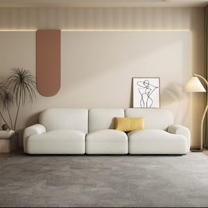 Tessuto scamosciato componibile in stile italiano a forma di L <span class=keywords><strong>sofs</strong></span> set mobili moderni divani divano soggiorno di lusso - Product Image 3