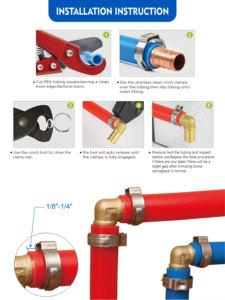 Abrazaderas KING SMART ASTM F1807/F2159 <span class=keywords><strong>de</strong></span> 3/4" para Tuberías PEX, Certificadas por NSF, Acero Inoxidable 304 (Envío Gratuito en EE. UU.) - Product Image 3