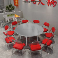 Hot Selling 6 Fuß runder Klapptisch aus Edelstahl Modernes Design, geeignet für Restaurants und Bankette, Kapazität für 10 Personen