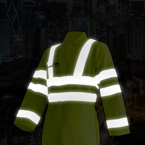 سترة عاكسة للعمال متوافقة مع معايير ANSI/EN ISO الفئة 3، مقاومة للماء وقابلة للتخصيص، مصنوعة من البوليستر للبناء والصناعة والعمال - Product Image 4