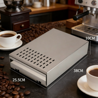Boîte à marc de café réutilisable en acier inoxydable, écologique, grande taille, pour usage domestique, tiroir pour porte-filtre à expresso