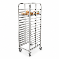 Carrito de Acero Inoxidable con Ruedas para Hornear y Transportar Alimentos, Suministro Directo de Fábrica