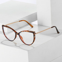 Lunettes de vue anti-lumière bleue tendance style punk européen et américain, verres AC, monture œil-de-chat, branches en TR, pour le marché international
