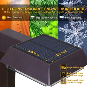 Super luminoso 2-in-1 modalità luce bianca calda luce diurna 4-Pack luce solare da giardino per percorsi all'aperto - Product Image 4