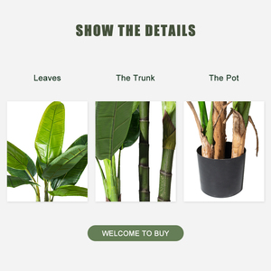 PZ-4-87/88/89 Factory Price <strong>UV</strong> <strong>Resistant</strong> Faked Banana <strong>Leaf</strong> Banana Potted <strong>Tree</strong> Customized <strong>Artificial</strong> Plants in Pot - Product Image 5
