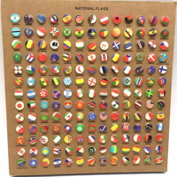 291 épingles à tête ronde en plastique Art Déco, motifs drapeaux nationaux, pour dessin créatif et cartes de voyage mondial