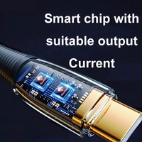 Kabel Data Usb Tipe C Transparan, Kabel Pengisian Daya Cepat Usb Tipe C UNTUK Samsung 1.2M
