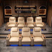 Luxuriöses Elektrisches Relaxsofa-Set 3+2+1 mit Massage, Kühlung und Getränkehalter, Kinosofa für das Wohnzimmer