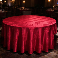 Nappe ronde en jacquard damassé européen, linge de table en polyester satiné pour hôtel, banquet, mariage et décoration d'événements