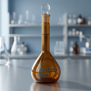 Frasco Volumétrico de Vidrio Borosilicato con Cuello Largo, Frasco de Medición para Preparación de Soluciones de Laboratorio - Product Image 3