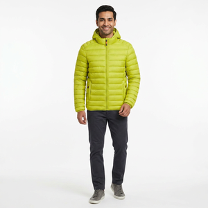 Fashion Design Spring Customized <b>Men's</b> Hooded Puffer <b>Jacket</b> with Zipper Closure <b>Smart</b> Casual Latest Style - Product Image 1