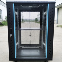 Armoire de serveur en acier SPCC de 1 mètre de profondeur, 1040*600*800mm, avec porte en verre trempé et revêtement en poudre.