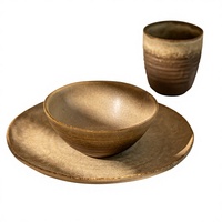 Assiettes et bols en céramique de style minimaliste Wabi-Sabi japonais, série Moon Locket, vente en gros, assiettes de table, assiettes à salade et à riz pour la maison