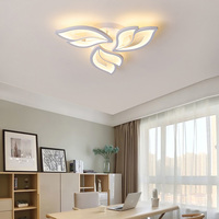 Lustre LED moderne en forme de fleur, cadre en fer, acrylique, télécommande, intensité variable, AC 220V, idéal pour salon et chambre à coucher - Meilleures ventes