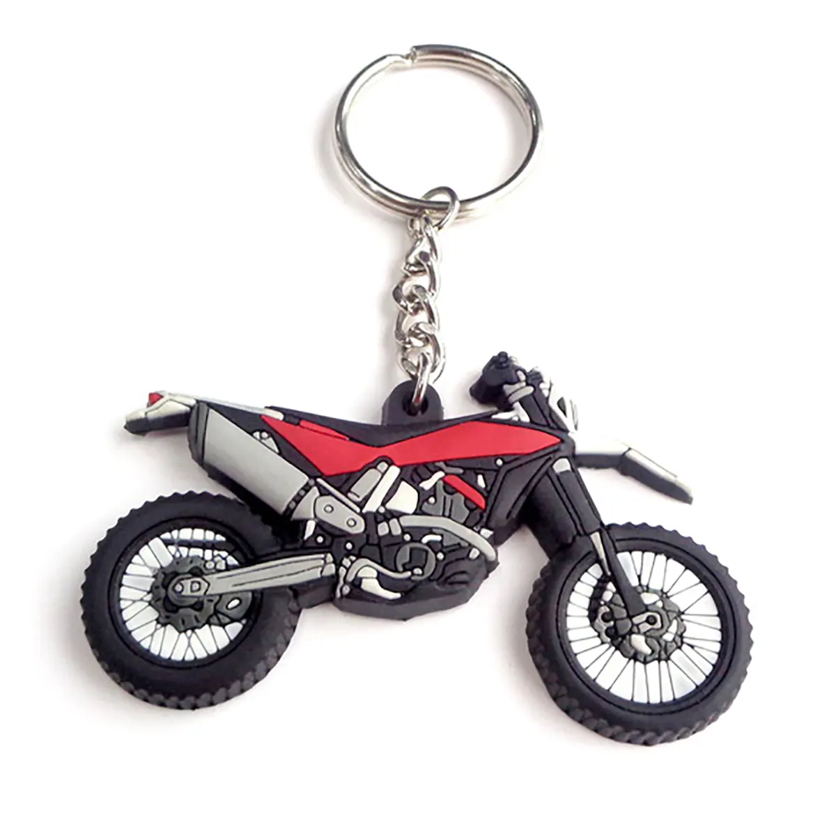 Llavero personalizado en forma de motocicleta, llavero de Pvc suave y fresco Vintage con anillo de Metal, gran oferta