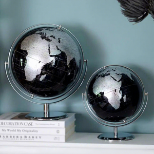 Globo Terráqueo Metálico y Plástico con Soporte, 14 cm, Material Didáctico de Geografía, Adorno Decorativo MAXCARE - Product Image 3