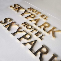Letras Metálicas 3D de Acero Inoxidable Personalizadas, Letrero Comercial, Logotipo, Nombre, Número, Sin Iluminación, para Montar en Pared, Interior/Exterior