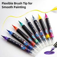 8 couleurs, stylo pinceau à eau métallique, marqueur double couleur pailleté, pointes fines pour calligraphie, marqueur artistique pour lettrage DIY
